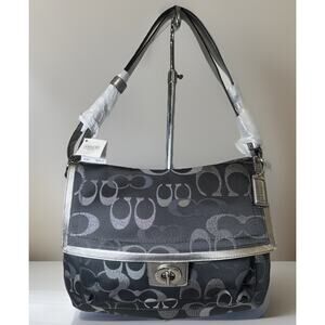 Coach Shoulder Penelope Sig Flap Bag F20461 NWT Rare Discontinued Grey/Silver